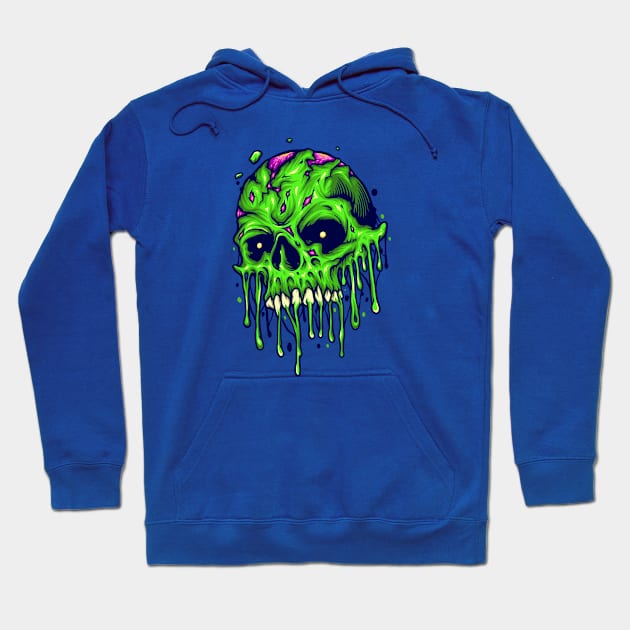 Gnarly Zombie Skull Illustration Hoodie by SLAG_Creative